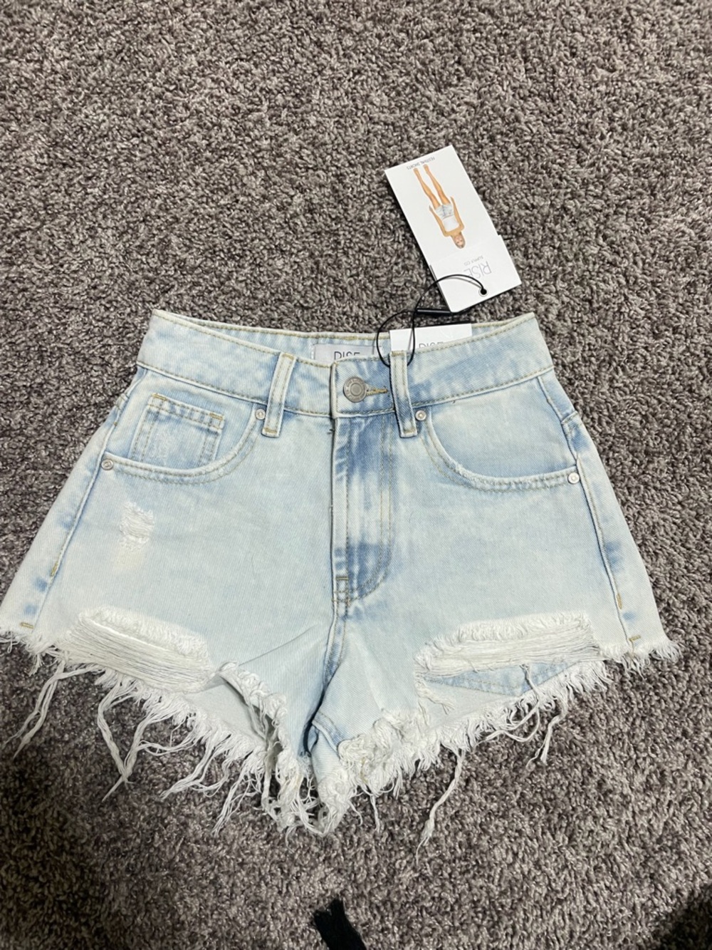Light Wash Distressed Denim Shorts - Casual High-Rise Summer Staple